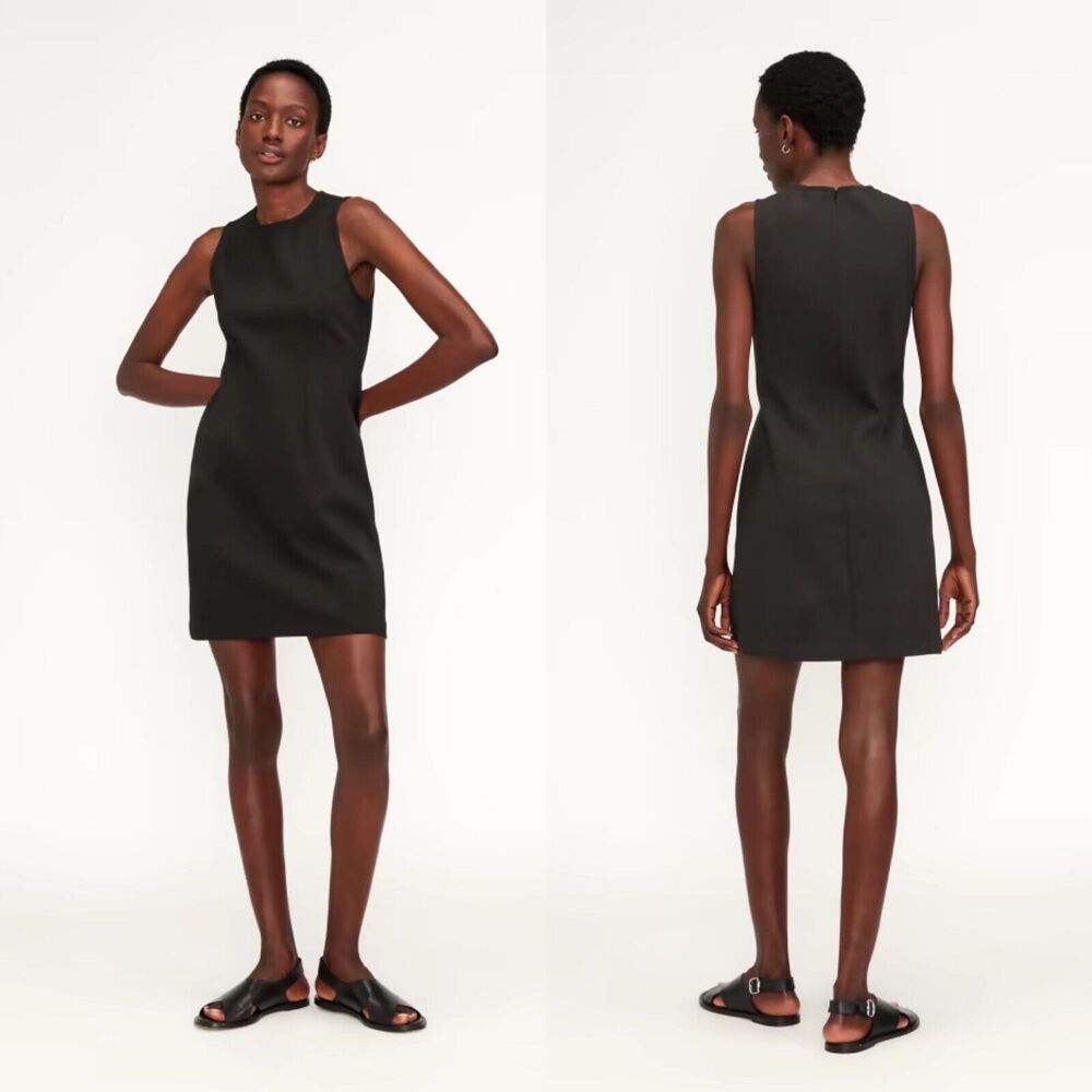 Everlane The Dream 90's Shift Dress Sleeveless Back Zip Black Women's Medium NWT